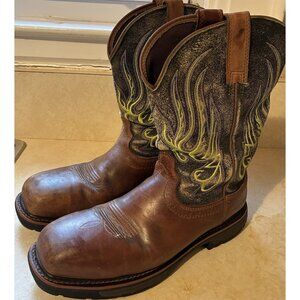 Ariat Workhog Leather Waterproof Composite Square  Toe Work Boot Mens 9.5